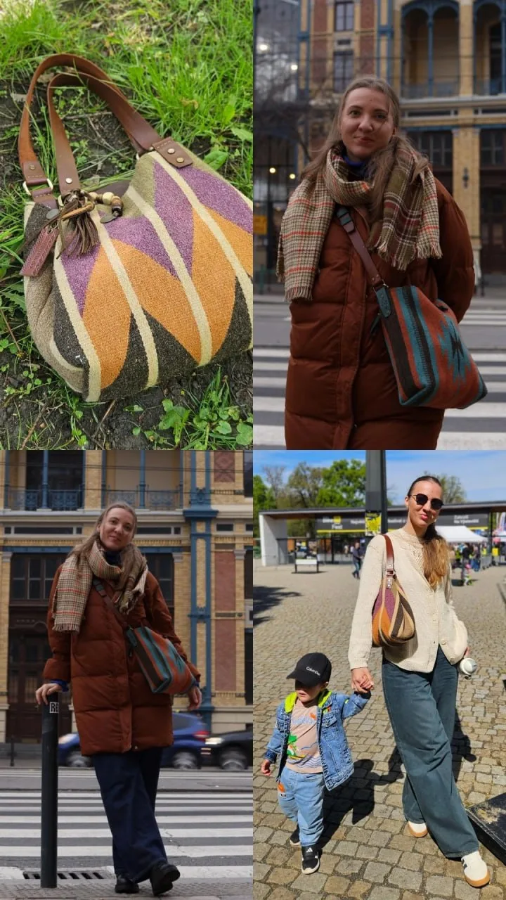 Фото двох тканих сумок Kilim Art Studio від клієнтки Олени